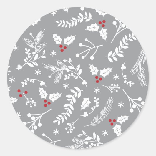 ウィンターベリメリーーリークリスマスホリデー | ラウンドシール (正面)