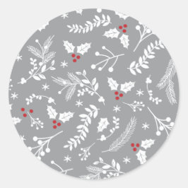 ウィンターベリメリーーリークリスマスホリデー | ラウンドシール