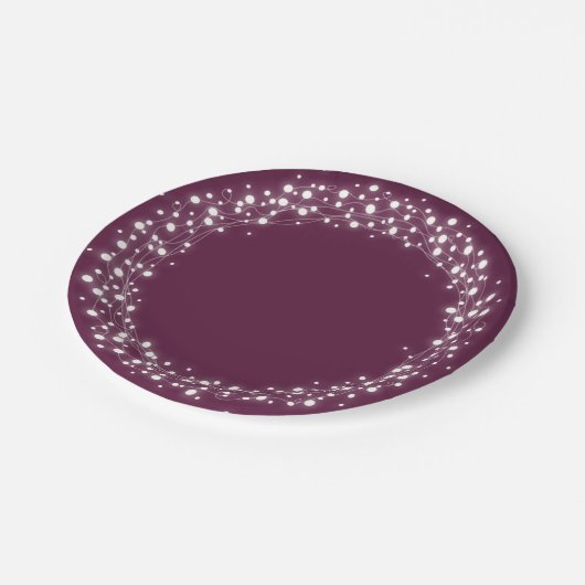 ウィンターベリーきらめくライツクリスマス ペーパープレート (アングル)