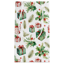 ウィンターベリーとプレゼント スモールペーパーバッグ