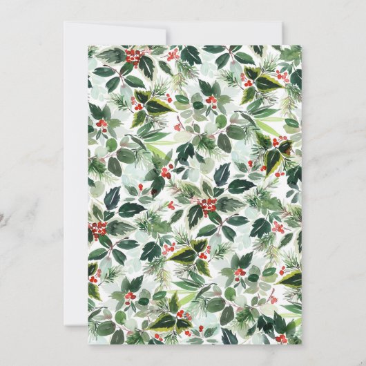 ウィンターベリーとホリーの緑のクリスマスパーティー 招待状 (裏面)
