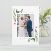 ウィンターベリーとホリ結婚ーのクリスマスフォト シーズンカード (スタンド正面)