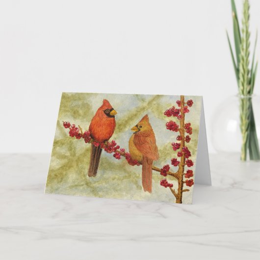 『ウィンターベリーの枝に愛』 カード (正面)