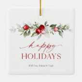 ウィンターベリーの“Happy Holidays” セラミックオーナメント (裏面)