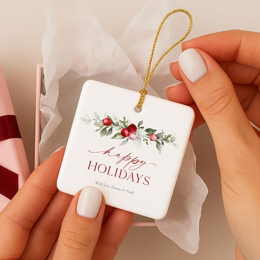 ウィンターベリーの“Happy Holidays” セラミックオーナメント