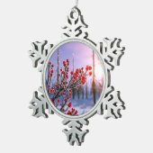 ウィンターベリーインアイスオーナメント スノーフレークピューターオーナメント (右)