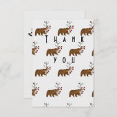 ウィンターベリーウッドランドベビーシャワーサンキューカード サンキューカード (正面/裏面)
