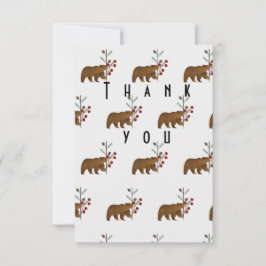 ウィンターベリーウッドランドベビーシャワーサンキューカード サンキューカード
