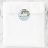 ウィンターベリークリスマスステッカー ラウンドシール (バッグ)