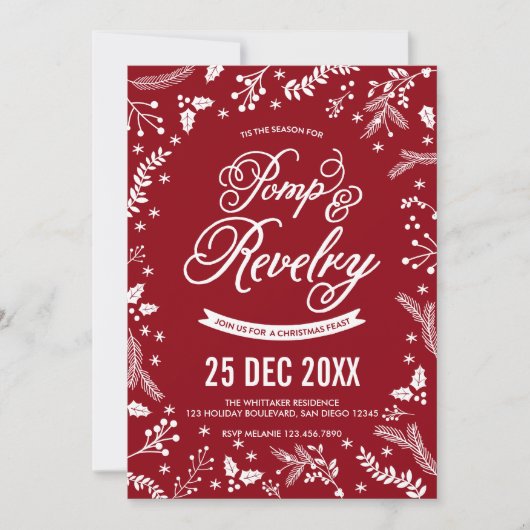 ウィンターベリークリスマスホリデーパーティーinさくらんぼ 招待状 (正面)