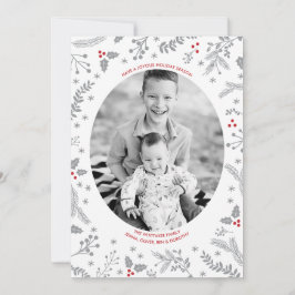 ウィンターベリークリスマスホリデーフラットカード シーズンカード