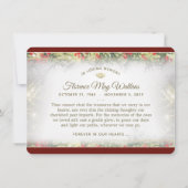 ウィンターベリークリスマス悔やみや弔慰サンキューカード 招待状 (裏面)