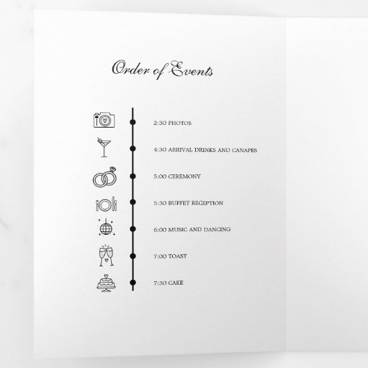 ウィンターベリークリスマス結婚のタイムライン招待状 三つ折りクリスマスカード (内部最初)