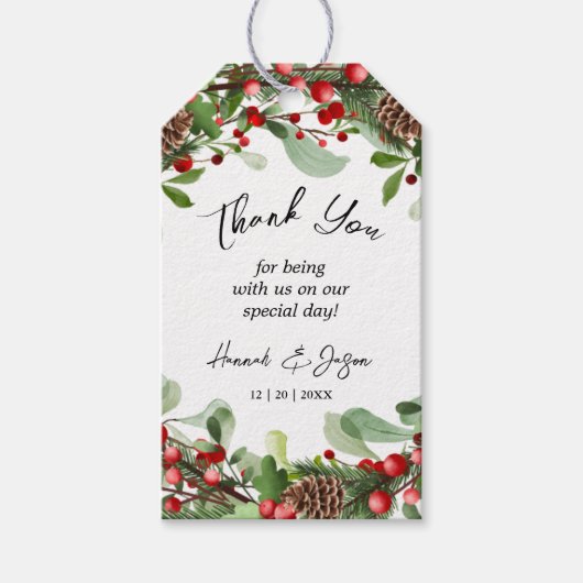 ウィンターベリークリスマス結婚式の引き出物ギフトラベル ギフトタグ (正面)