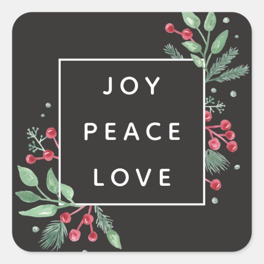 ウィンターベリーグリーナリーホリデージョイピースラブ スクエアシール (正面)