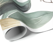 ウィンターベリーグリーンリーウォーターカラーホリデー ラッピングペーパー (ロールコーナー)