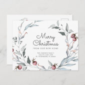 ウィンターベリーグリーンリーホリデーリースニューアドレス 案内ポストカード (正面/裏面)