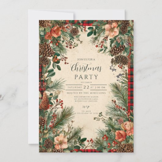 ウィンターベリーパインクリスマス 招待状 (正面)