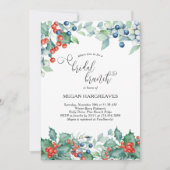 ウィンターベリーホリーウォーターカラーブライダルブランチ 招待状 (正面)