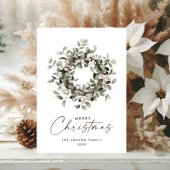ウィンターベリーボヘミアンニュートラルクリスマスリース シーズンカード