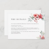 ウィンターベリーポインセチア詳細エンクロージャカード 招待状 (正面/裏面)