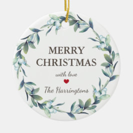 ウィンターベリーメリークリスマスホリデー セラミックオーナメント