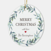 ウィンターベリーメリークリスマスホリデー セラミックオーナメント (左)