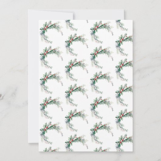 ウィンターベリーモダンスクリプトホリデーパーティー 招待状 (裏面)