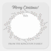 ウィンターベリーリースからギフトラベル スクエアシール (正面)