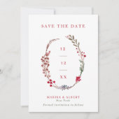 ウィンターベリーリースの結婚式写真 セーブザデート (正面)