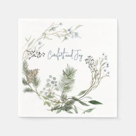 ウィンターベリーリースメッセージカード スタンダードカクテルナプキン