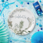 ウィンターベリーリースメッセージカード ペーパープレート (パーティー)