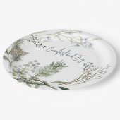 ウィンターベリーリースメッセージカード ペーパープレート (アングル)