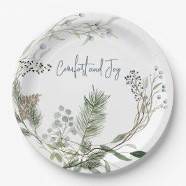 ウィンターベリーリースメッセージカード ペーパープレート