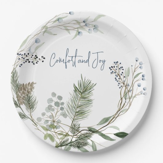 ウィンターベリーリースメッセージカード ペーパープレート (正面)