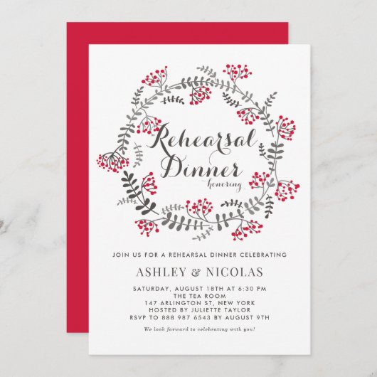 ウィンターベリーリースリハーサルディナー招待状 招待状 (正面/裏面)