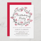 ウィンターベリーリース誕生日パーティーの招待 招待状 (正面/裏面)