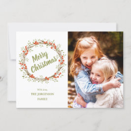 ウィンターベリーリース |写真クリスマス シーズンカード