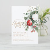 ウィンターベリーレッドオーナメントクリスマスパーティー 招待状 (スタンド正面)