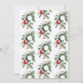 ウィンターベリーレッドオーナメントクリスマスパーティー 招待状 (裏面)