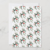 ウィンターベリーレッドホワイトオーナメントクリスマスパーティー 招待状 (裏面)