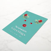 ウィンターベリー抽象芸術トナカイ企業のクリスマス 箔シーズンカード (回転した状態)