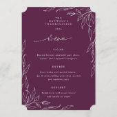 ウィンターベリー葉のモチーフ感謝祭ディナー メニュー (正面)