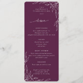 ウィンターベリー葉のモチーフ感謝祭フラット4コース メニュー (正面)