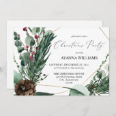 ウィンターベリー&パイングリーンリークリスマスパーティー 招待状 (正面/裏面)