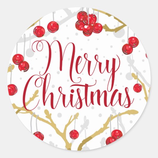 ウィンターベリー・メリークリスマス ラウンドシール (正面)