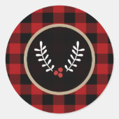 ウィンターベリ素朴ーズホリデーレッドバッファロープレイド ラウンドシール (正面)