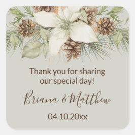 ウィンターベージュスクエレガントリプト結婚式の引き出物 スクエアシール
