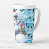 ウィンターペよくはしゃぐンギン カフェラテマグ (右アングル)