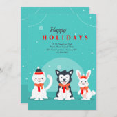 ウィンターペッツ 動物病院 ホリデー グリーティングカード シーズンカード (正面/裏面)